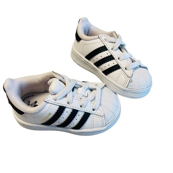Adidas Other - Adidas Toddler Superstar Three Stripe Shell Toe Shoes size 4